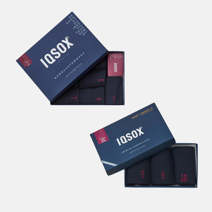 10 par IQ SOX Bambusstrømper - navy