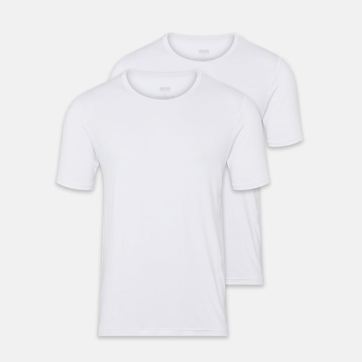 Hvid bambus t-shirt med rund hals