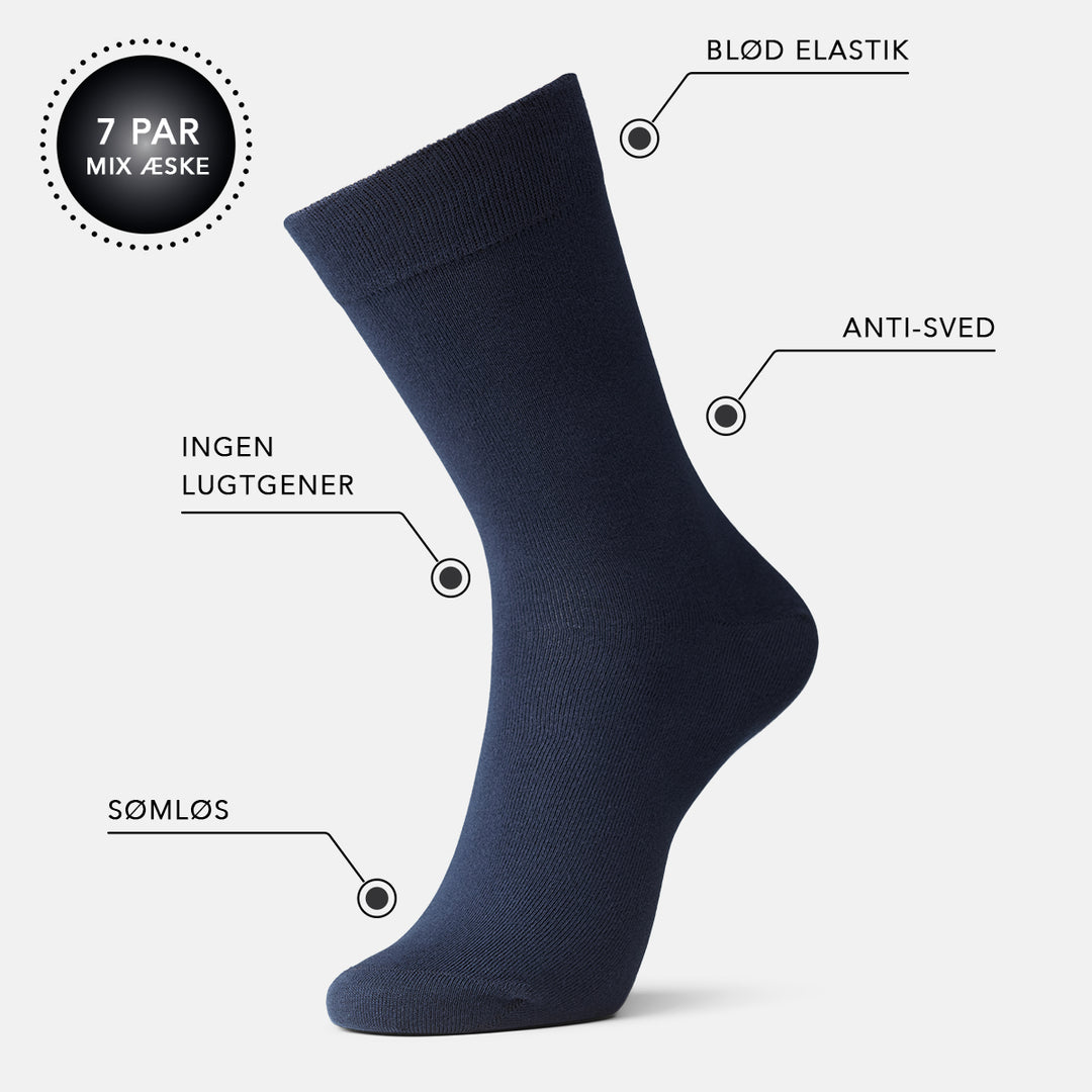 Bambusstrømper 7 pak - Midnight Blue