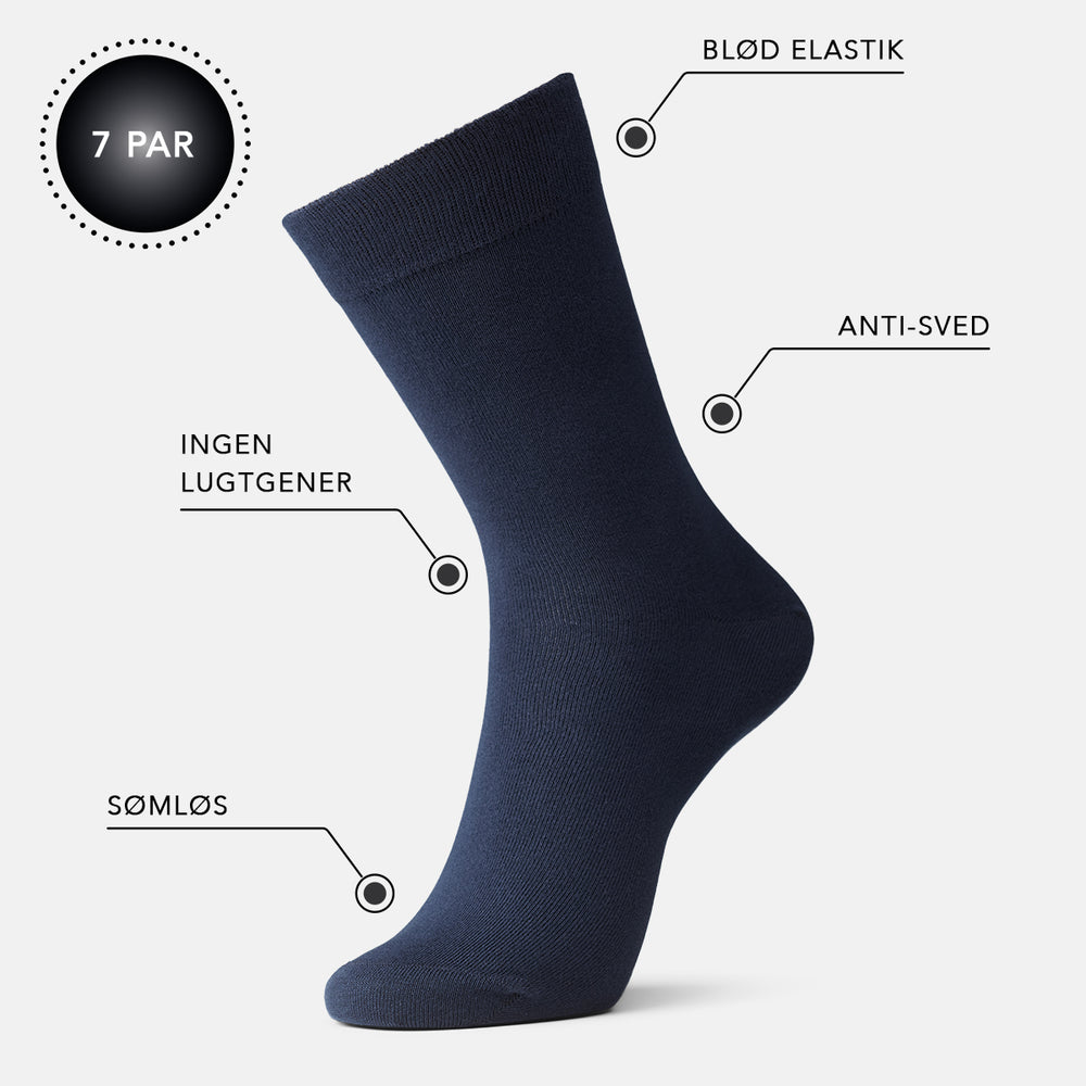 Bambusstrømper fra IQ SOX navy farvet
