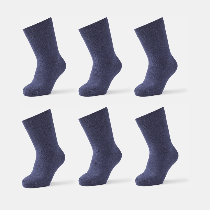 6 par sømløse børnestrømper - navy