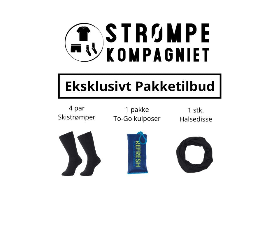 Pakketilbud på skistrømper og halsedisse