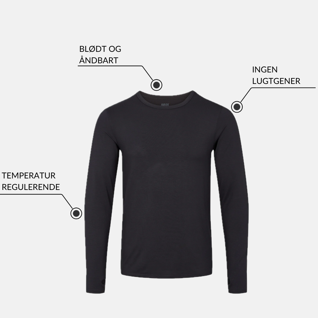 Langærmet bambus T-shirt - sort