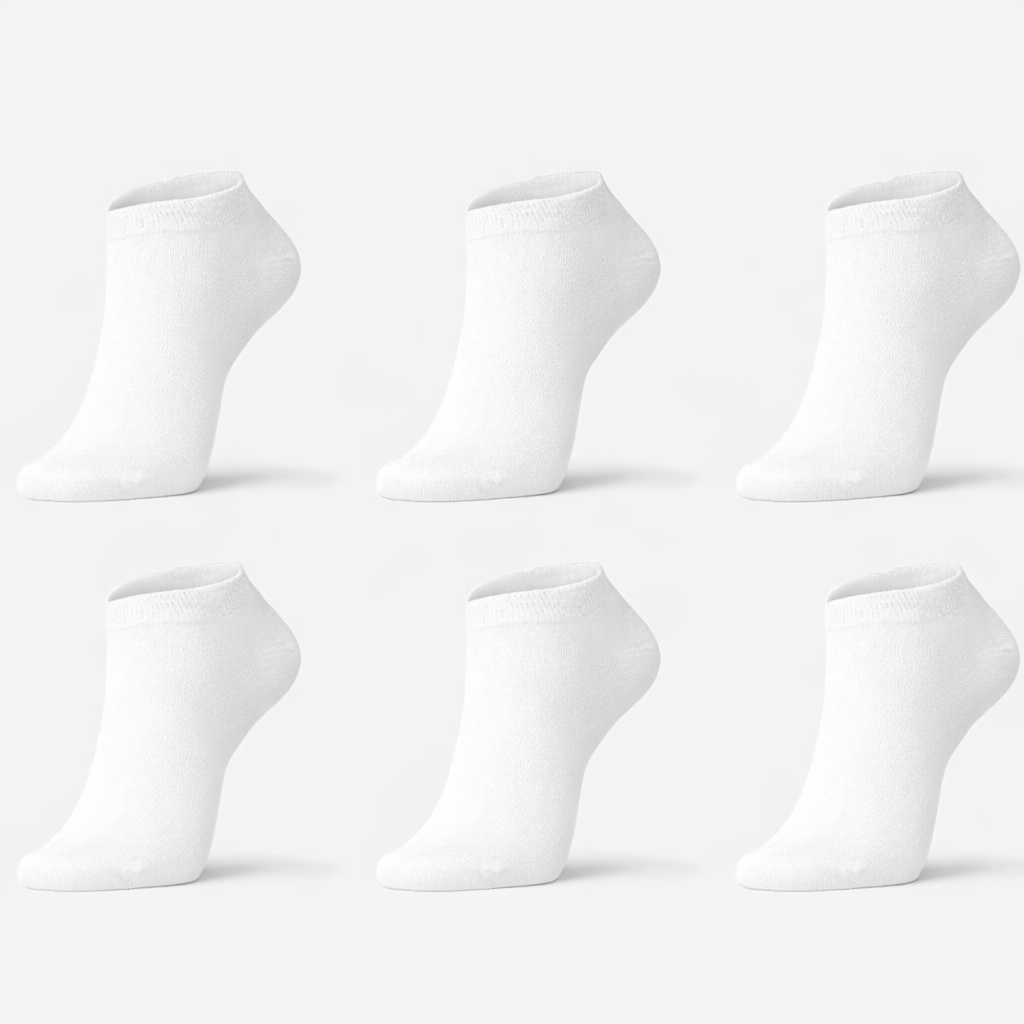 6 hvide bambus footies