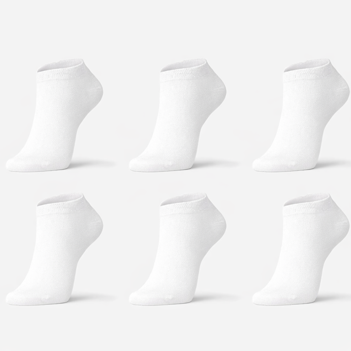 6 hvide bambus footies