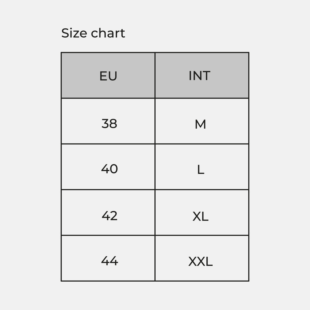 Størrelsesguide til indershorts